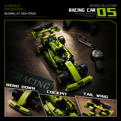 EIKEE Y12006 5-in-1 Green Racing Cars | 596+ pcs