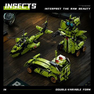 EIKEE Y12006 5-in-1 Green Racing Cars | 596+ pcs