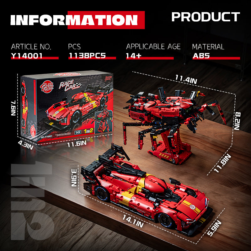 EIKEE Y14001 - 499 Spider 1 IN 2 Combine Supercar | 1,138+pcs