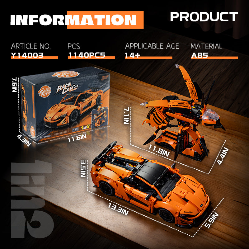 EIKEE Y14003 - McLaren P1 & Bee 1 IN 2 Combine Supercar | 1,140+pcs