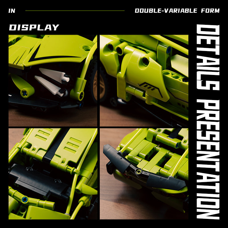 EIKEE Y12006 5-in-1 Green Racing Cars | 596+ pcs