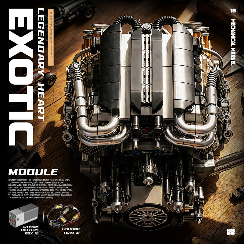 EIKEE Y15019 - W16 Piston Engine Building Set | 944+ pcs