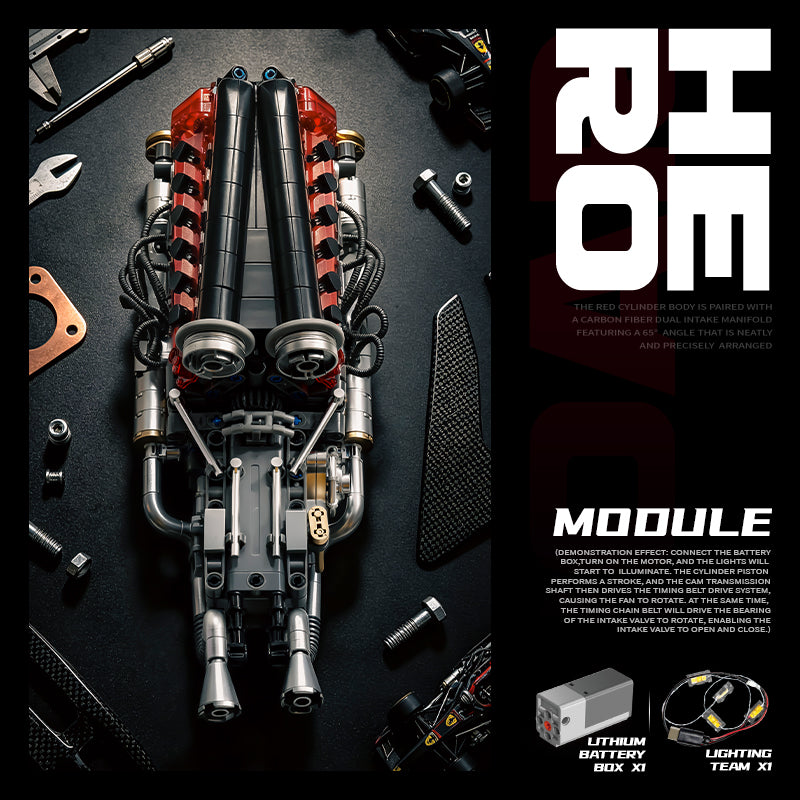 EIKEE Y15017 - V12 Piston SP3 Engine Building Set | 759+ pcs