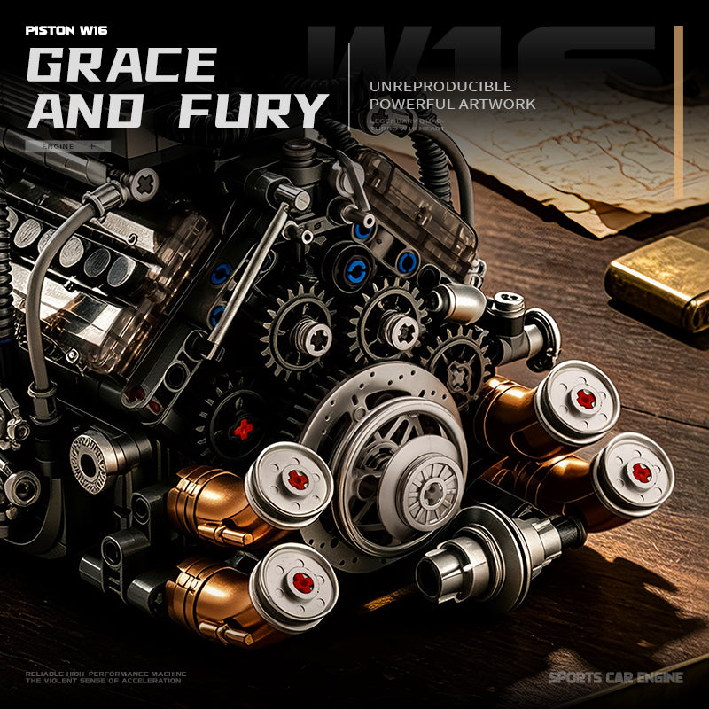 EIKEE Y15019 - W16 Piston Engine Building Set | 944+ pcs