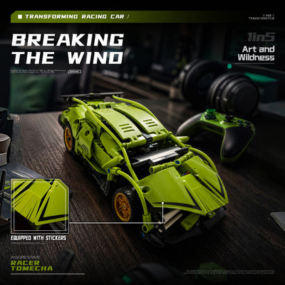 EIKEE Y12006 5-in-1 Green Racing Cars | 596+ pcs