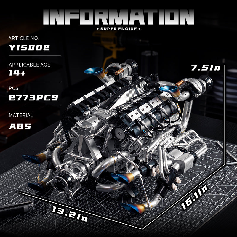 EIKEE Y15002 -  V8 Piston Engine Building Set | 2,773+ pcs