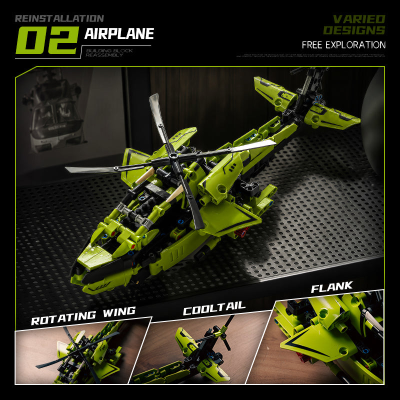 EIKEE Y12006 5-in-1 Green Racing Cars | 596+ pcs