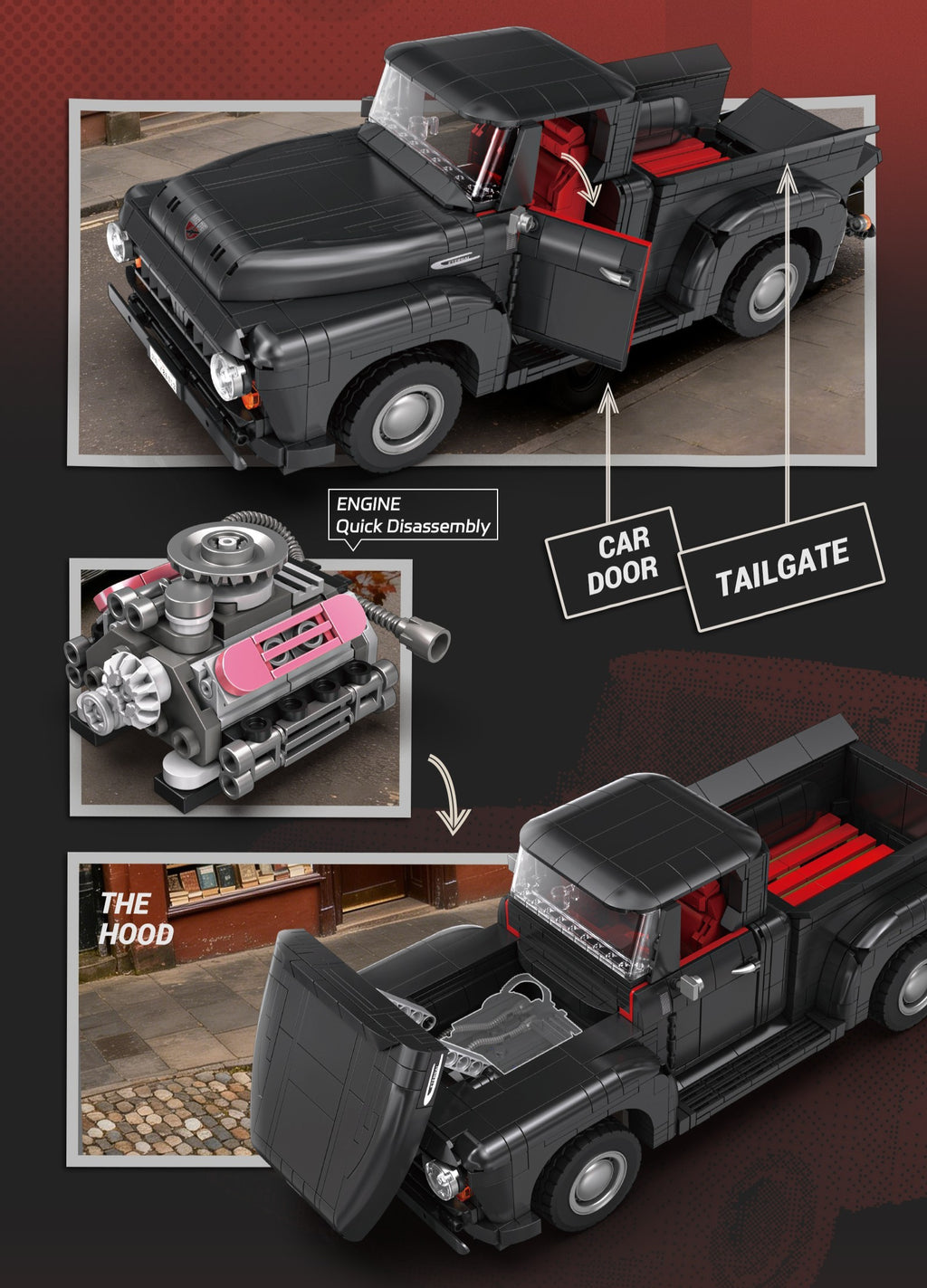 EIKEE Y26013 - Ford Vintage Classic Car Model | 1,406+ pcs